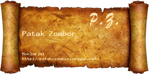 Patak Zombor névjegykártya